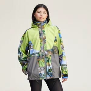 Stella McCarthy TrueNature Hooded Rain Jacket XS -M neon green